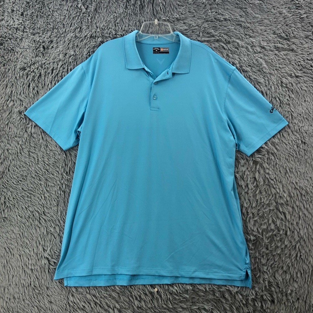 Callaway Polo Shirt Mens XL Golf Blue Short Sleeve Logo